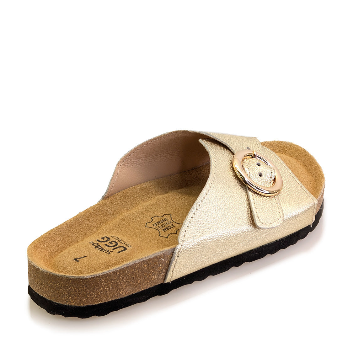 Marina Sandal Nude – nude toe-strap sandal with gold buckle