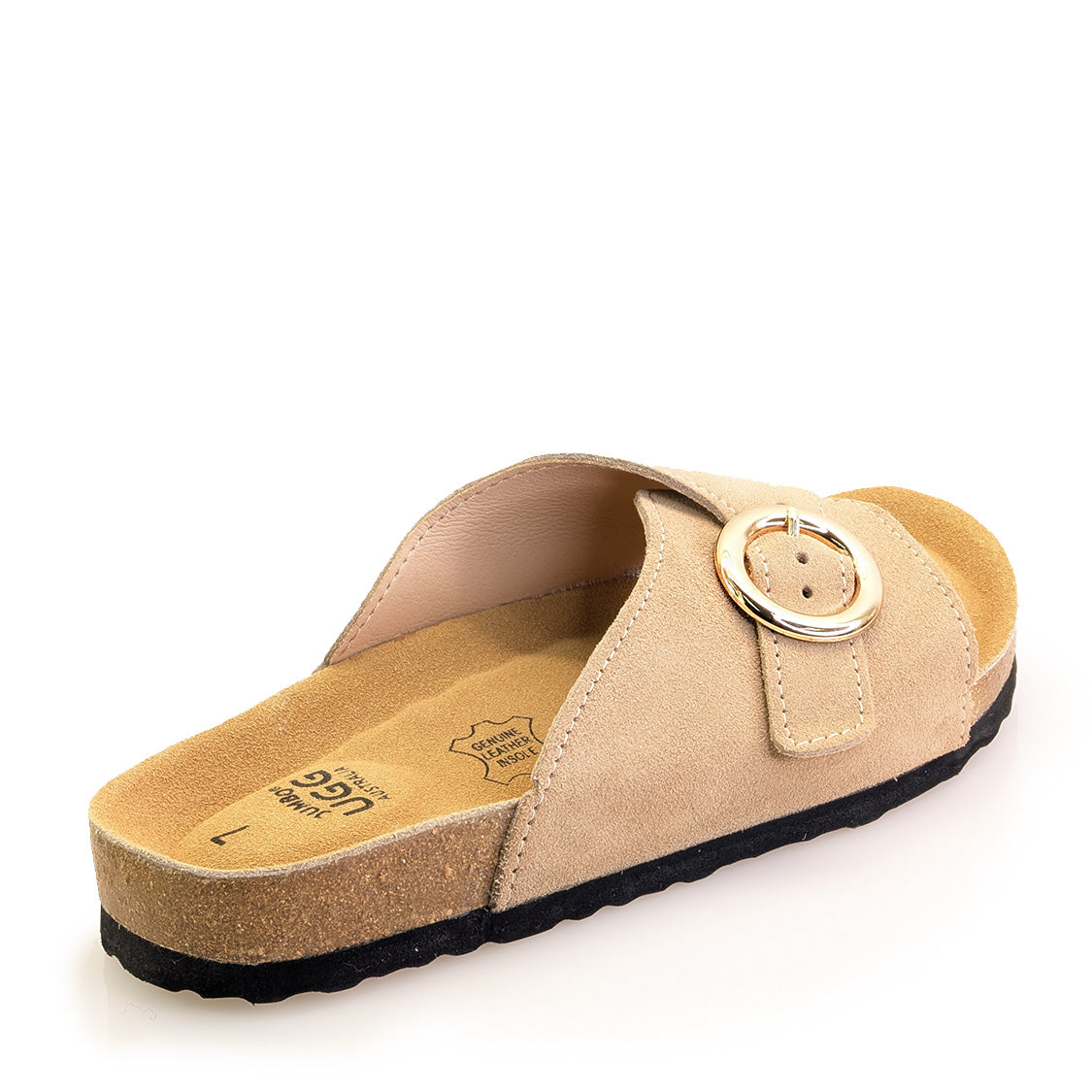 Marina Sandal Caramel – gold buckle leather sandal