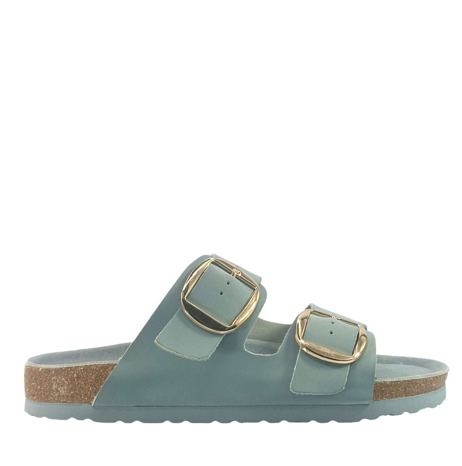 Harbour Sandal Sky – blue double-strap cork footbed sandal