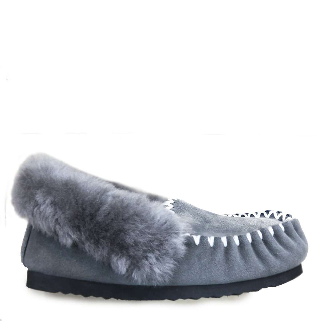 Sheepskin Traditional Moccasin - Golden Grey