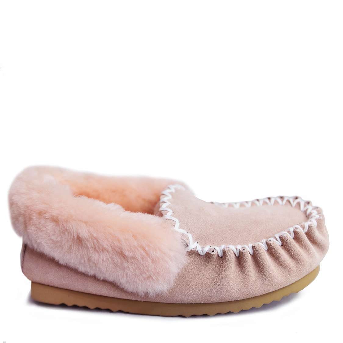 Sheepskin Traditional Moccasin - Pink