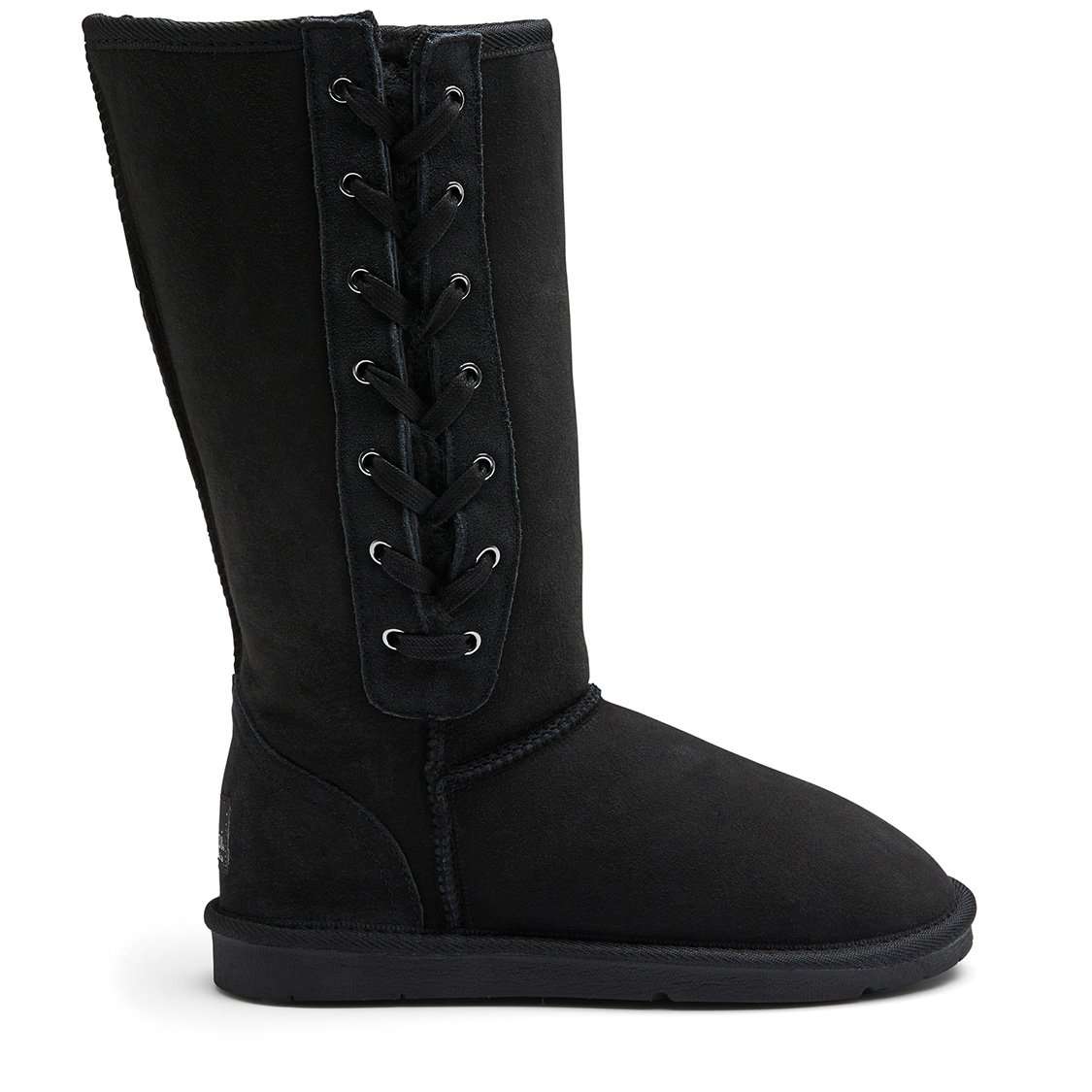 Premium quality Australian made sheepskin black tall lace up ugg boots