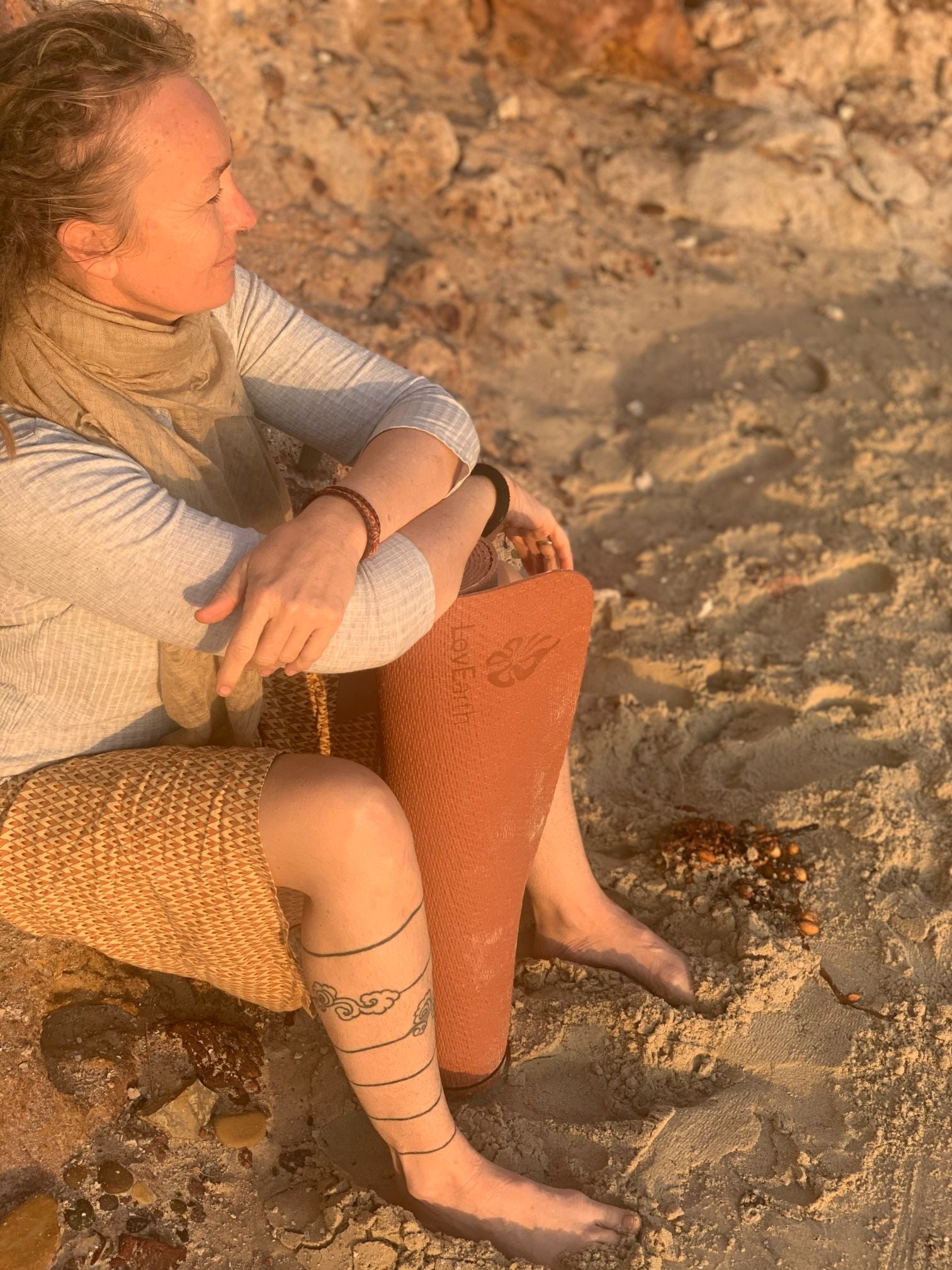 LovEarth Ochre Travel Yoga Mat (with bag)
