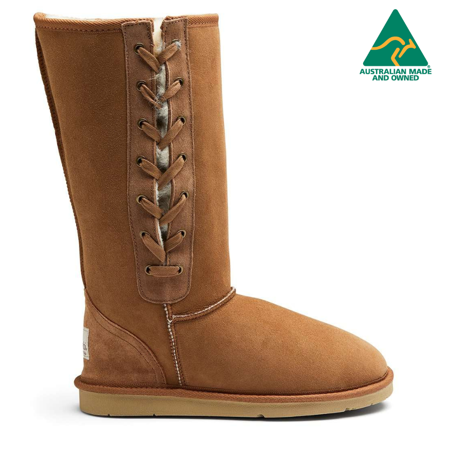 lace up ugg boots Australia - chestnut colour