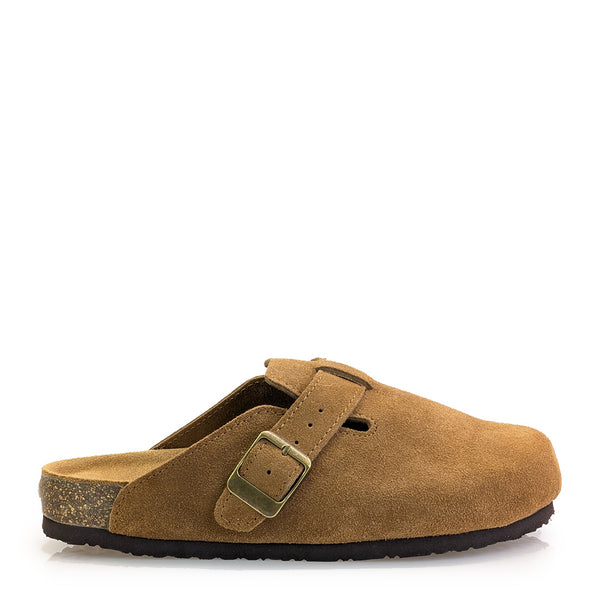 Men’s Bobbie UGG suede clog – side view cork bed