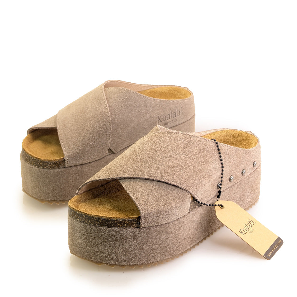 Lina Platform Sandal Taupe – taupe bead strap cork platform