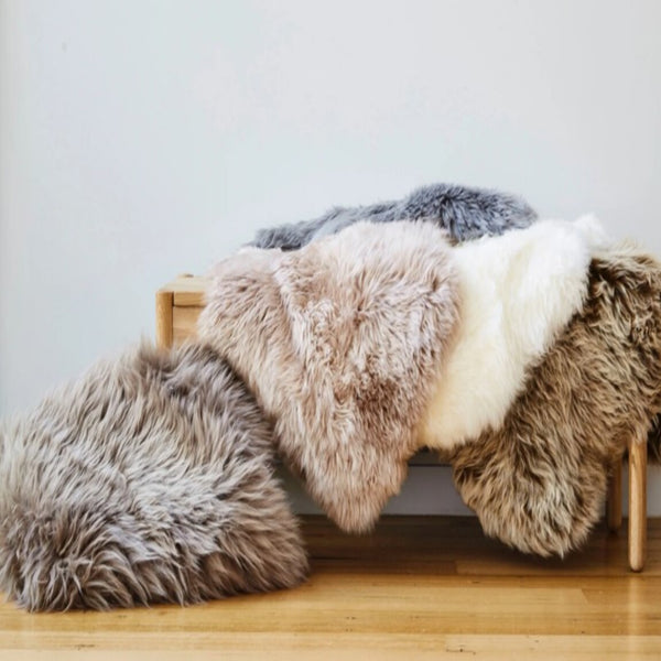 Medium- Single Long Wool Sheepskin Rug