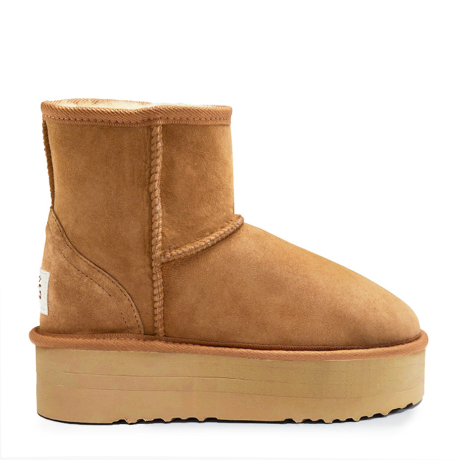 platform ugg boots ultra short genuine sheepskin