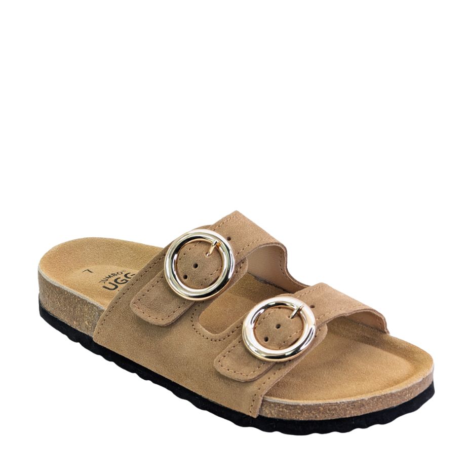 Cove Sandal Brown – cushioned cork sole sandal Australia made