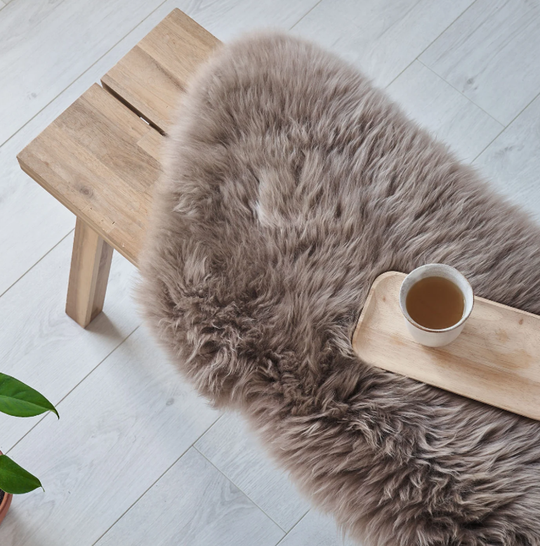 Quad Long Wool Sheepskin Rug