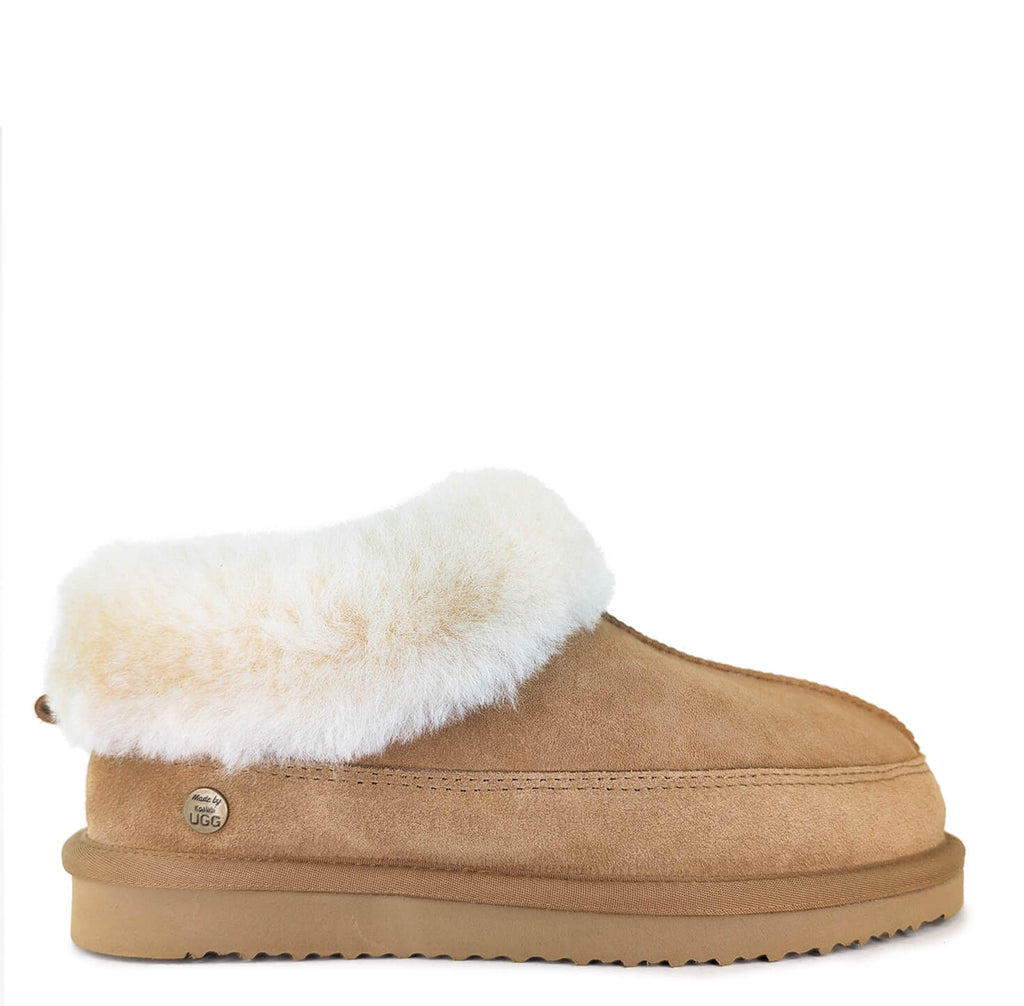 Ugg slippers made from sheepskin with fur lining. Serenity Slipper - Ugg Boots Australia