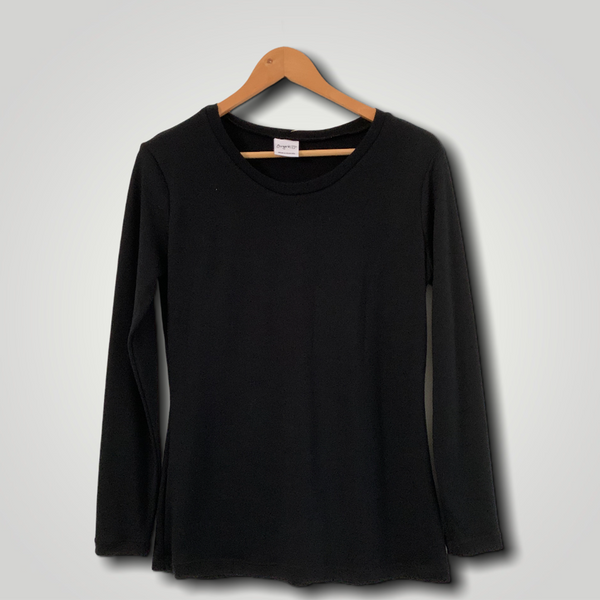 Woman_s Tee long sleeve Black Merino ,ugg boots,ugg boots melbourne,ugg boots australia,jumbo ugg boots,koalabi ugg boots,ugg australia